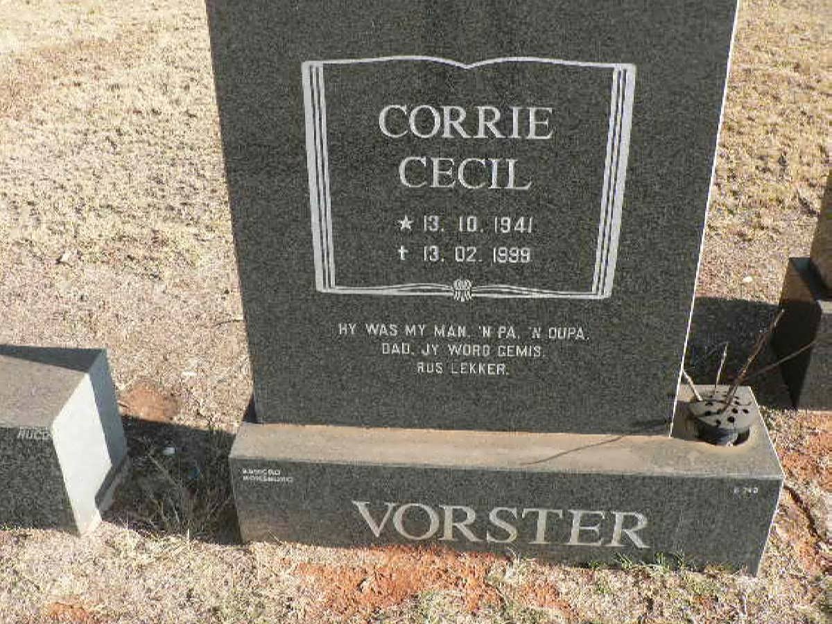 VORSTER Corrie Cecil 1941-1999