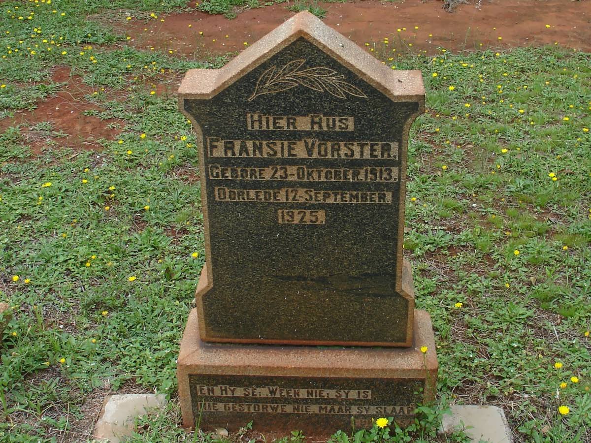 VORSTER Fransie 1913-1925