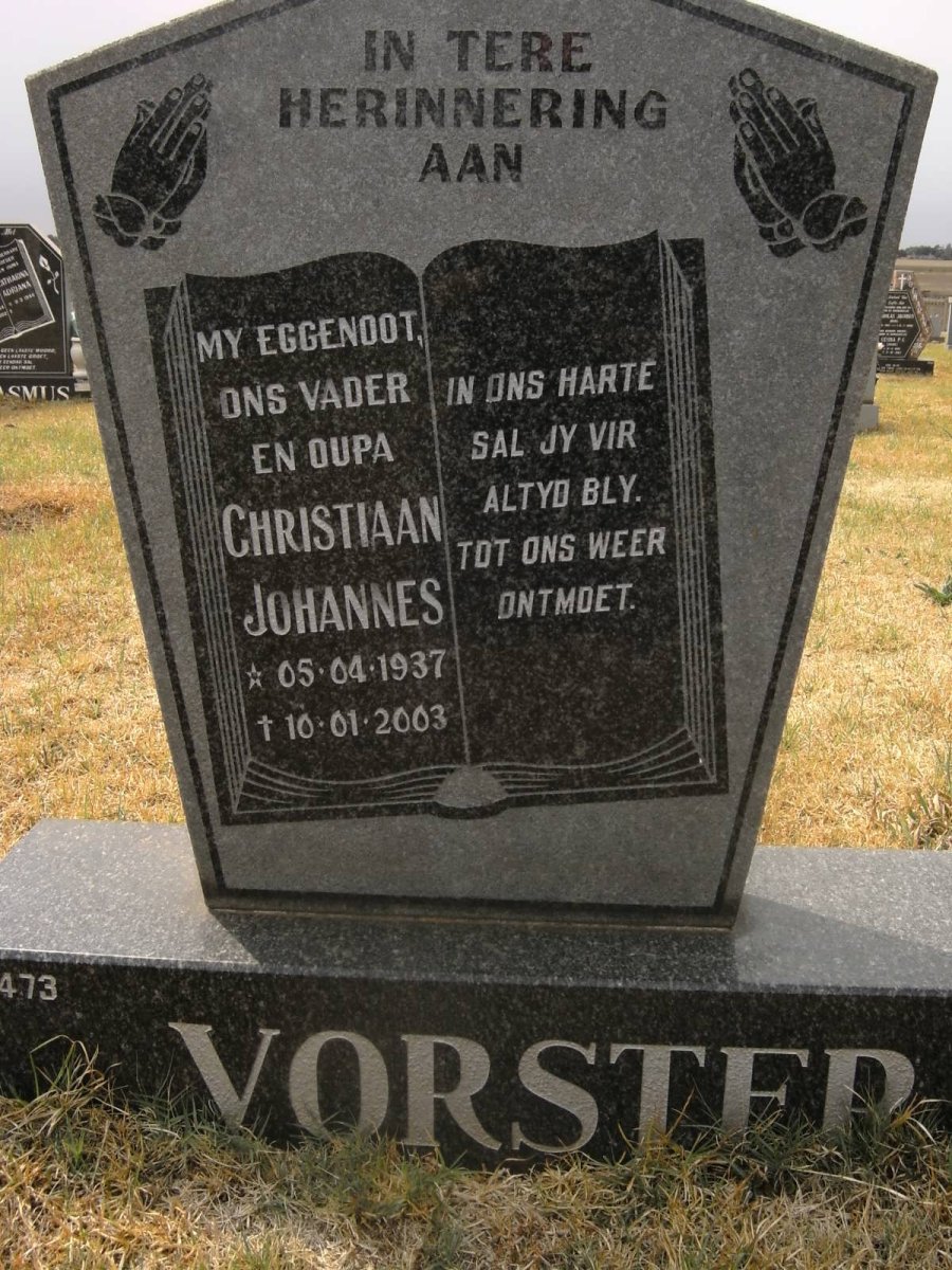 VORSTER Christiaan Johannes 1937-2003