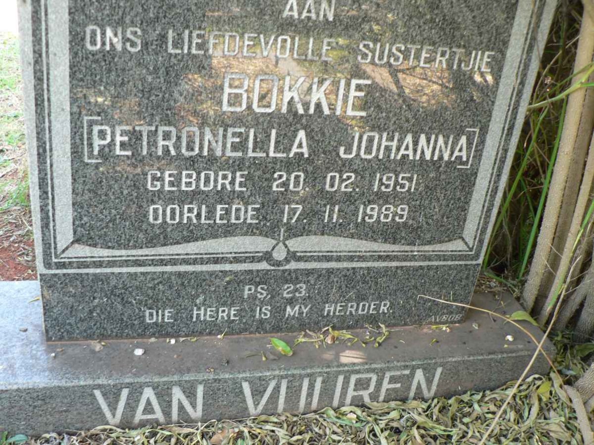 VUUREN Petronella Johanna, van 1951-1989