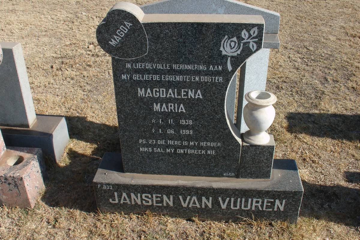 VUUREN Magdalena Maria, Jansen van 1938-1999