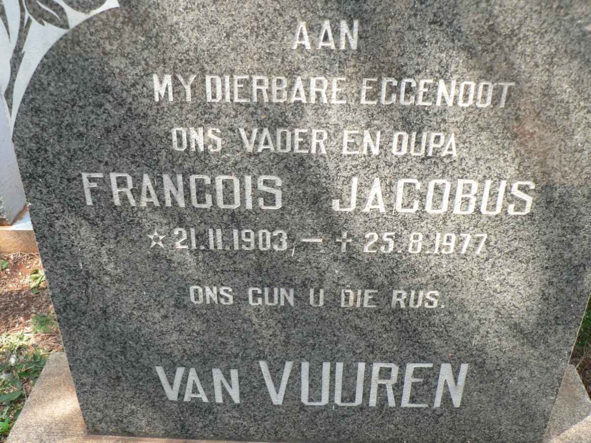 VUUREN Francois Jacobus, van 1903-1977