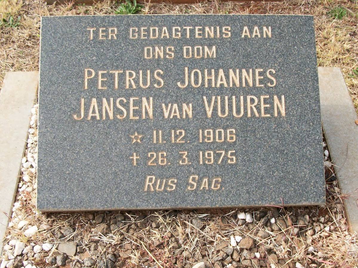 VUUREN Petrus Johannes, Jansen van 1906-1975