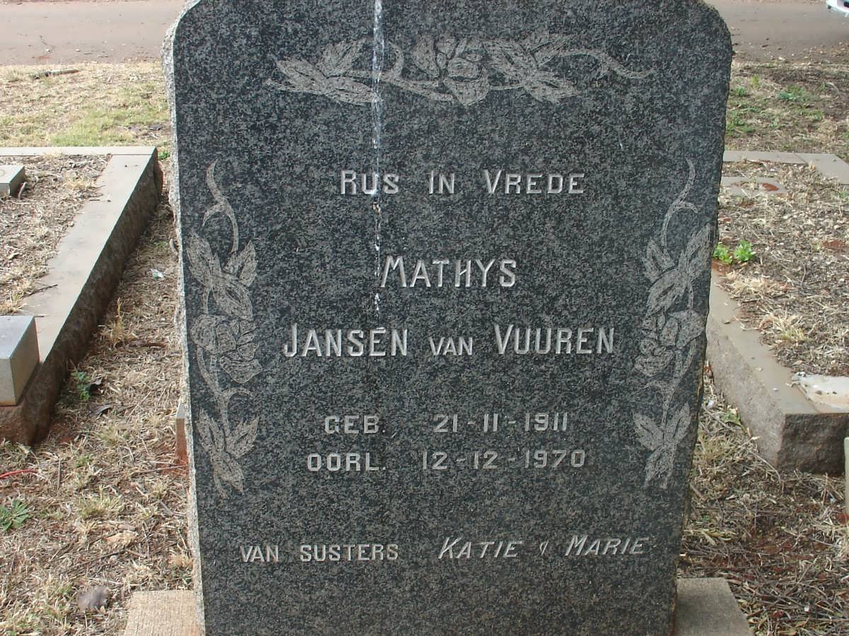 VUUREN Mathys, Jansen van 1911-1970
