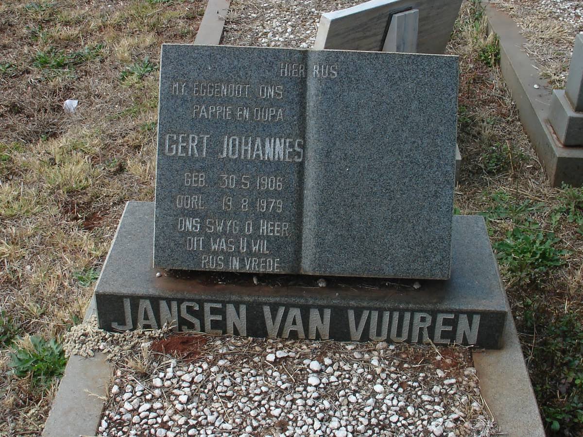 VUUREN Gert Johannes, Jansen van 1906-1979