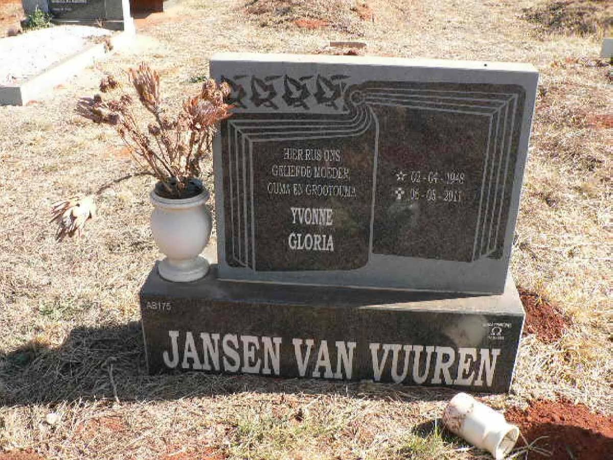 VUUREN Yvonne Gloria, Jansen van 1948-2011
