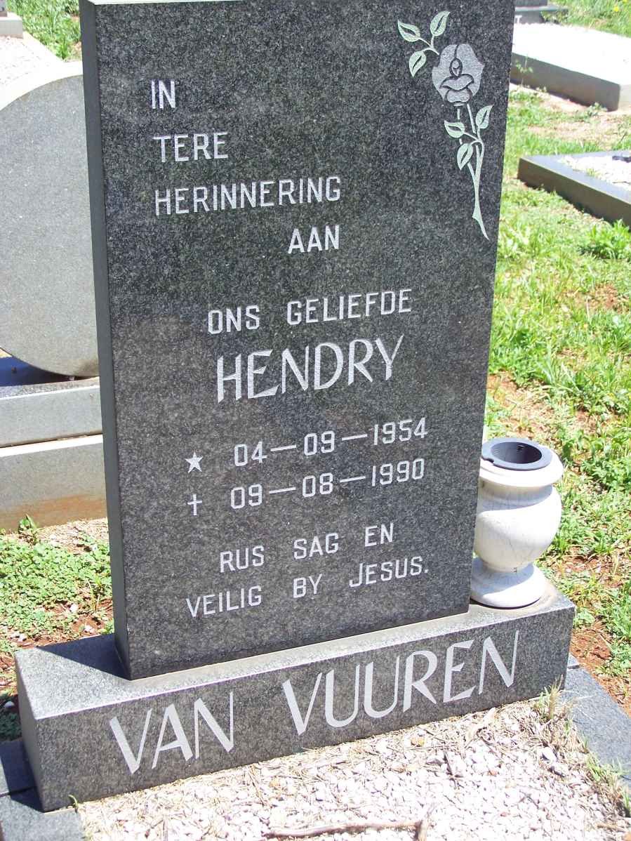 VUUREN Hendry, van 1954-1990