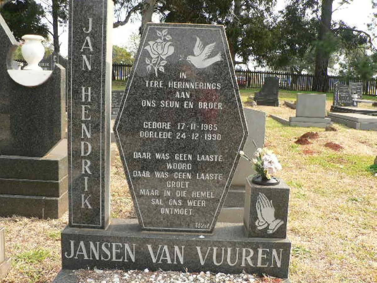 VUUREN Jan Hendrik, Jansen van 1965-1990