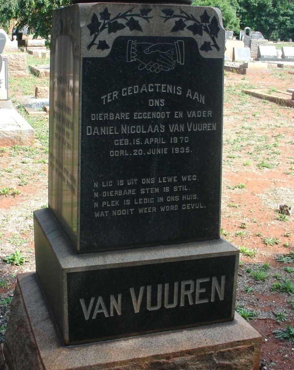 VUUREN Daniel Nicolaas, van 1870-1935