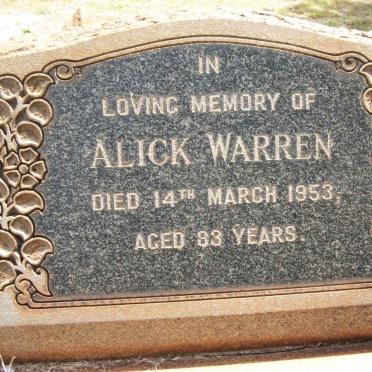 WARREN Alick -1953