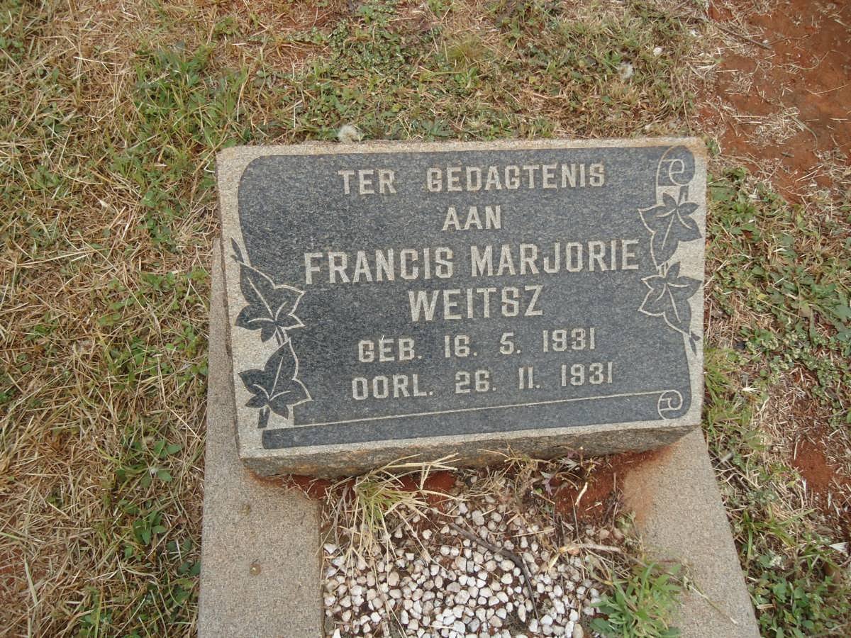 WEITSZ Francis Marjorie 1931-1931