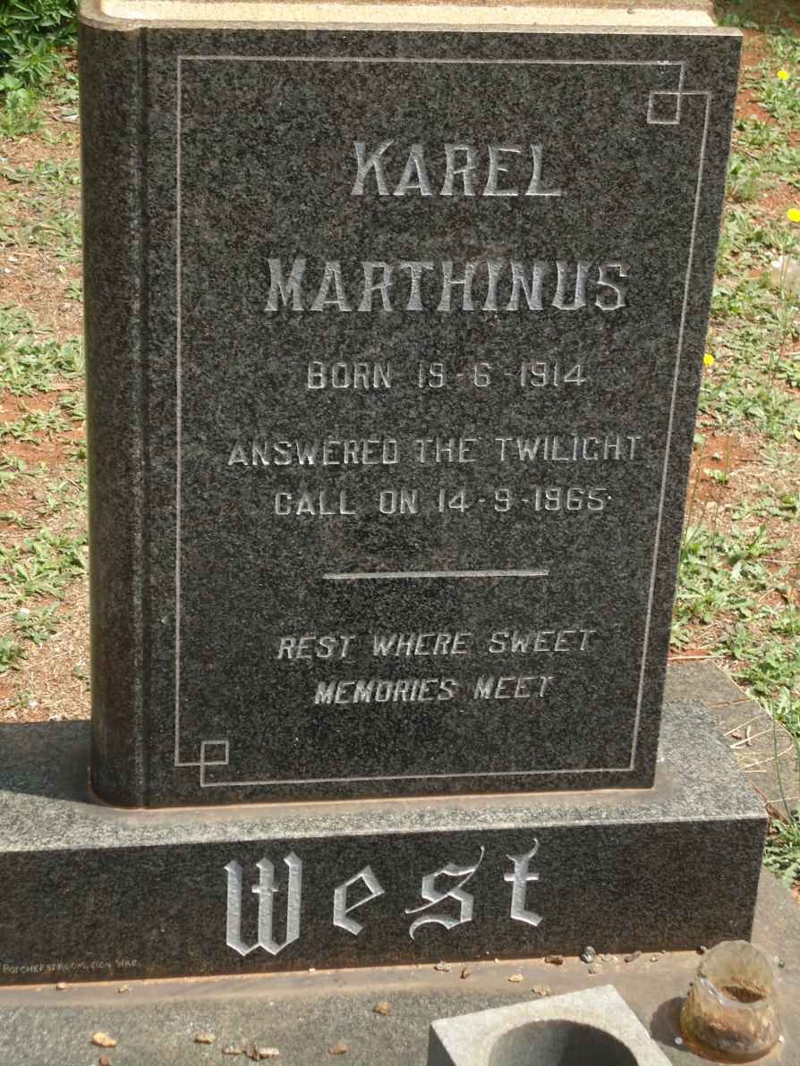 WEST Karel Marthinus 1914-1965