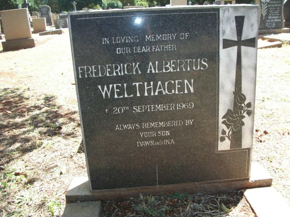 WELTHAGEN Frederick Albertus -1969