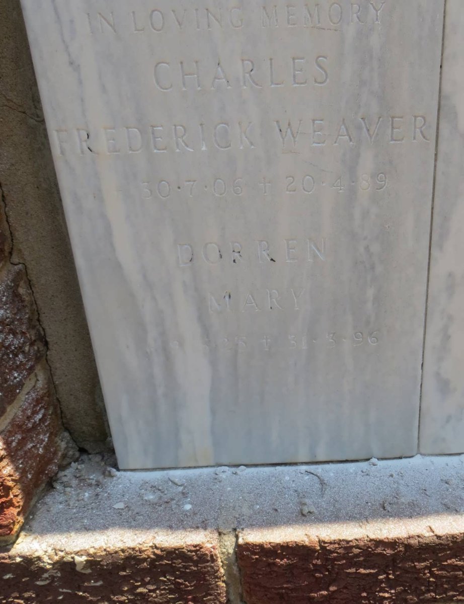 WEAVER Charles Frederick 1906-1989 &amp; Dorren Mary ?-1996