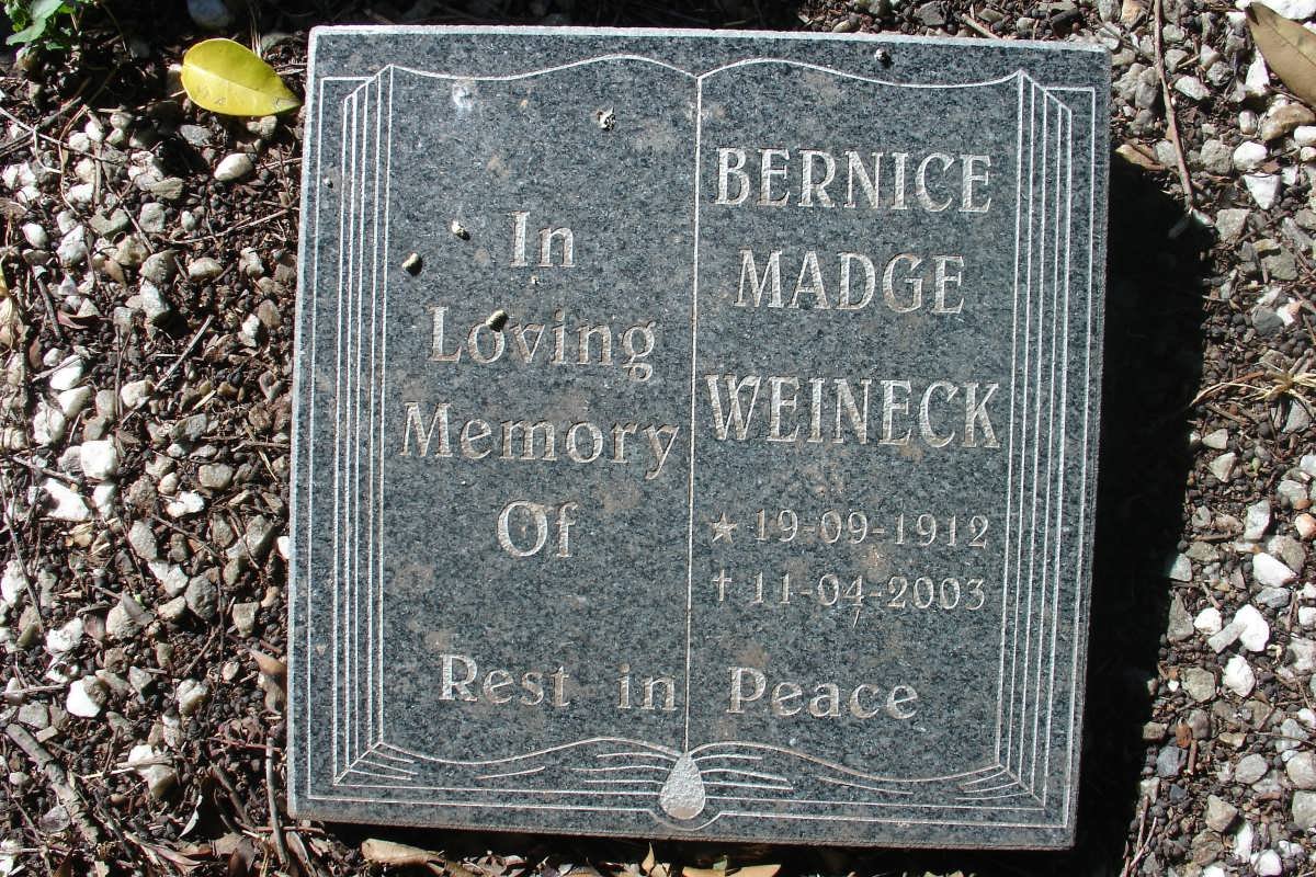 WEINECK Bernice Madge 1912-2003