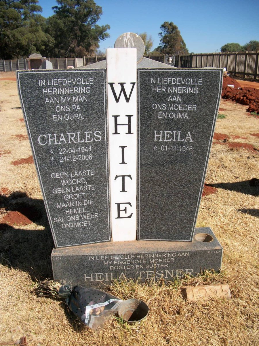 WHITE Charles 1944-2006 &amp; Heila 1946-