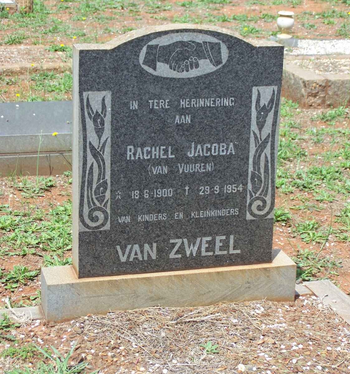 ZWEEL Rachel Jacoba, van nee VAN VUUREN 1900-1954