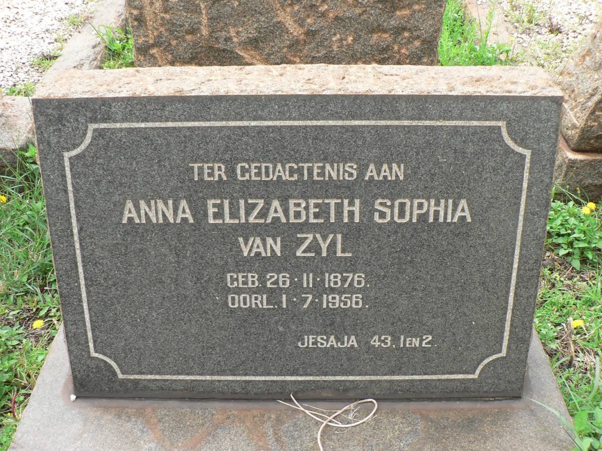ZYL Anna Elizabeth Sophia, van 1876-1956