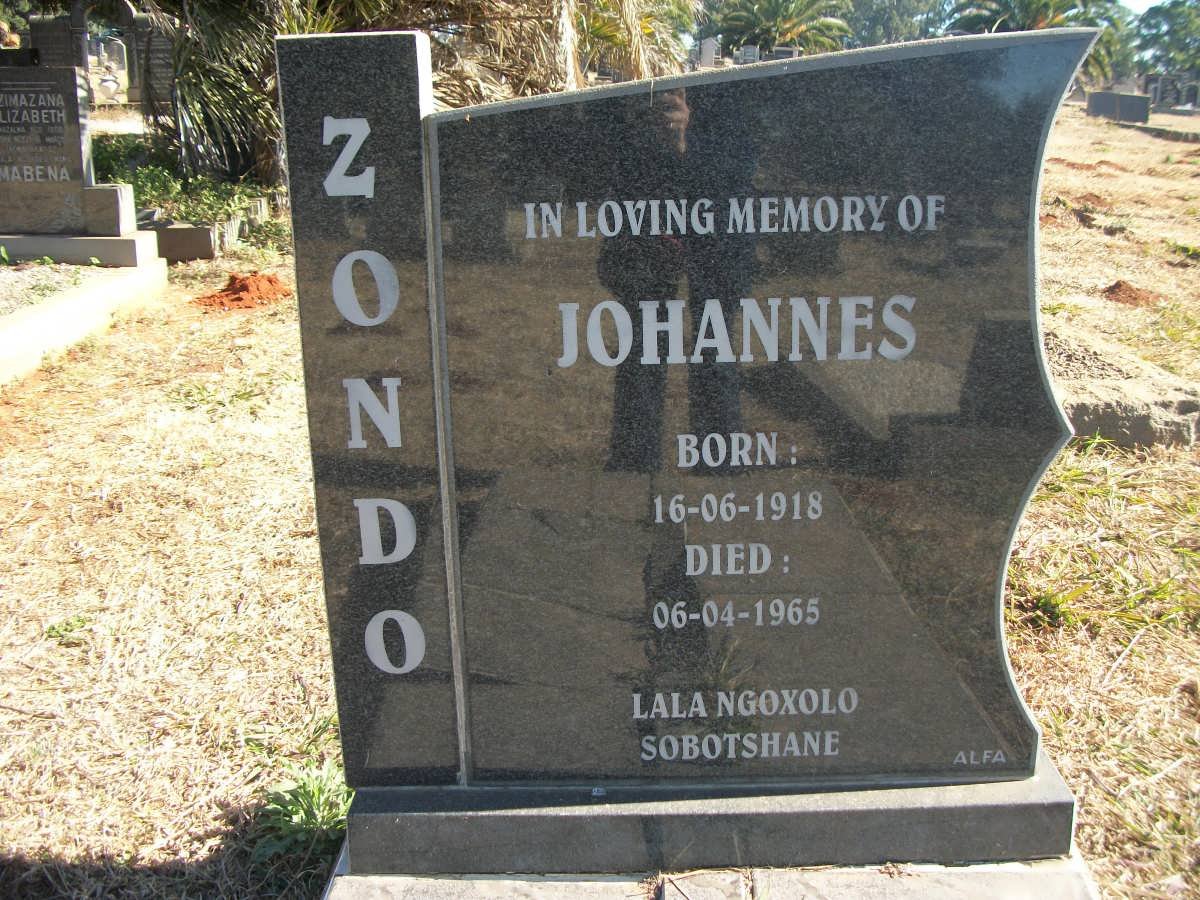 ZONDO Johannes 1918-1965