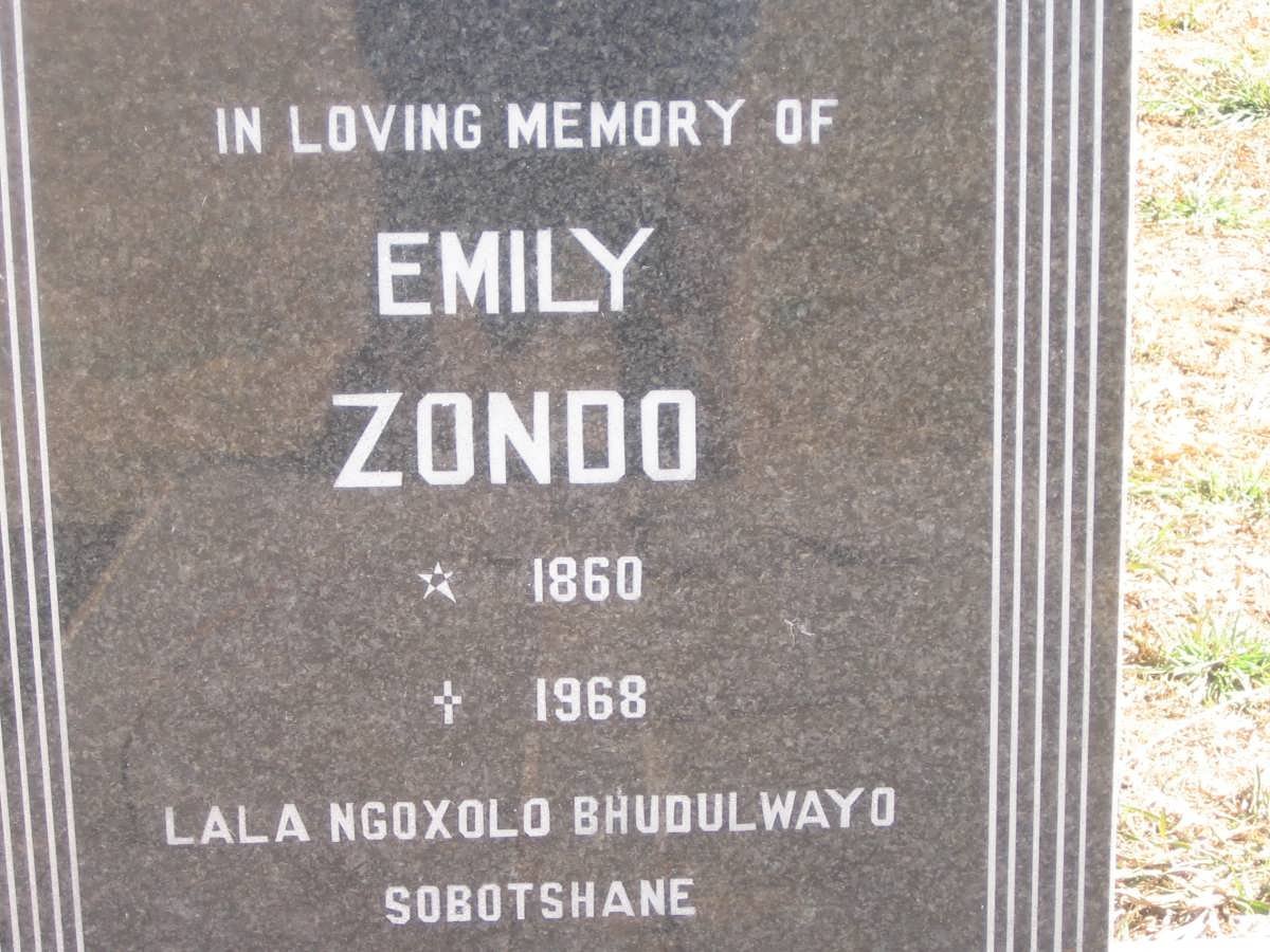ZONDO Emily 1860-1968