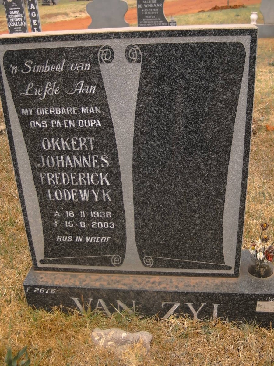 ZYL Okkert Johannes Frederick lodewyk, van 1938-2003