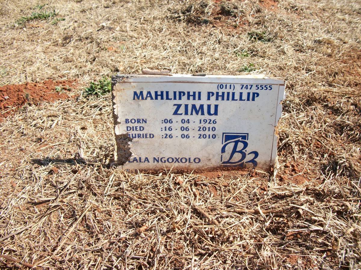 ZIMU Mahliphi Phillip 1926-2010