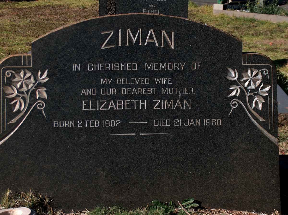 ZIMAN Elizabeth 1903-1960