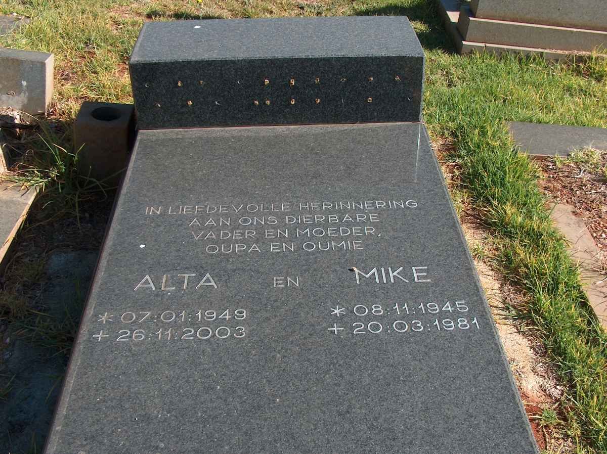 ? Mike 1945-1981 &amp; Alta 1949-2003