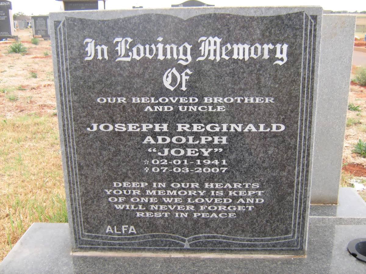 ? Joseph Reginald Adolph 1941-2007