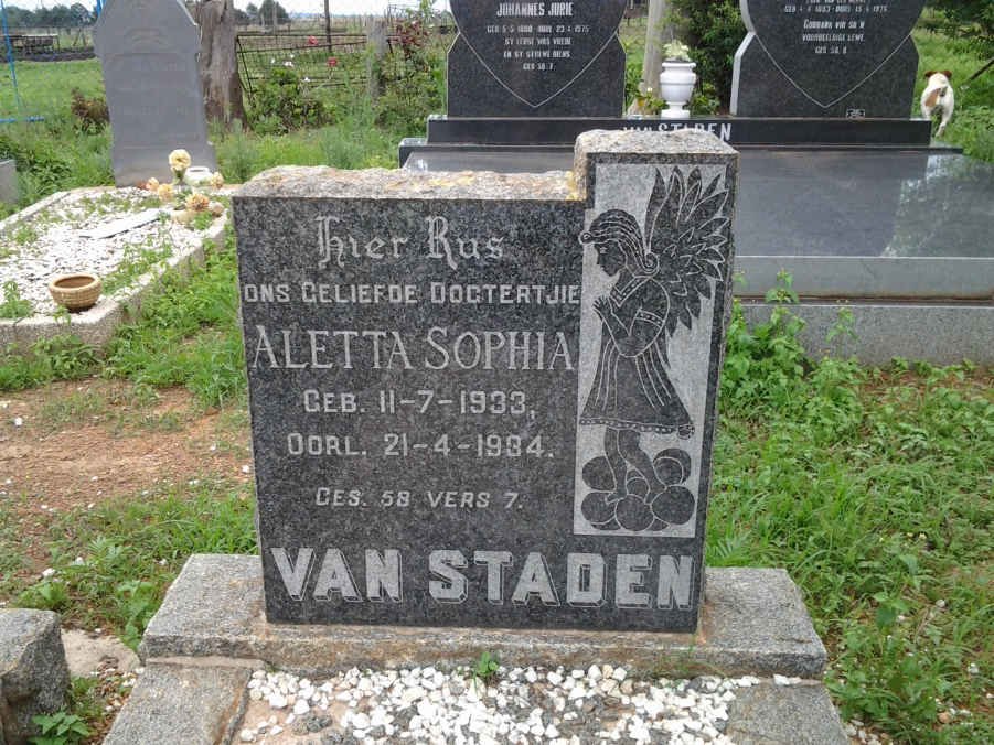 STADEN Aletta Sophia, van 1933-1934