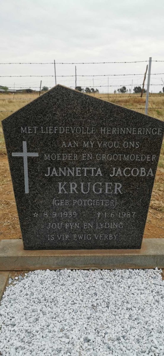 KRUGER Jannetta Jacoba nee POTGIETER 1939-1987