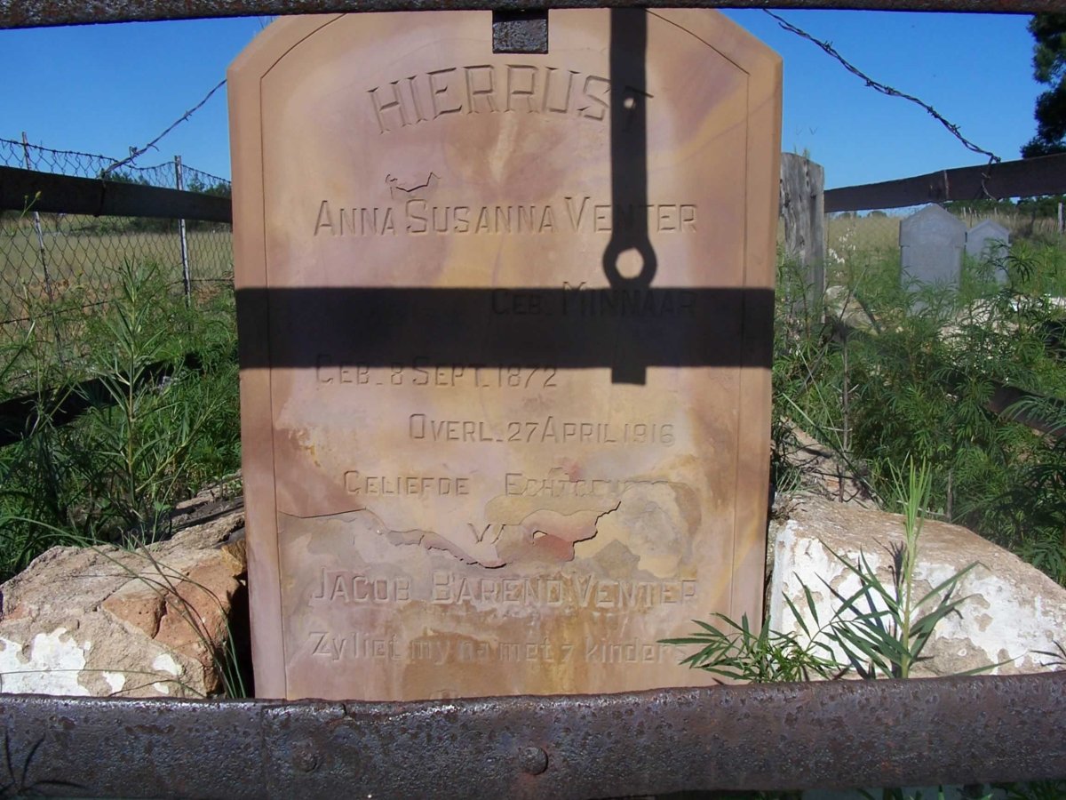 VENTER Anna Susanna nee MINNAAR 1872-1916