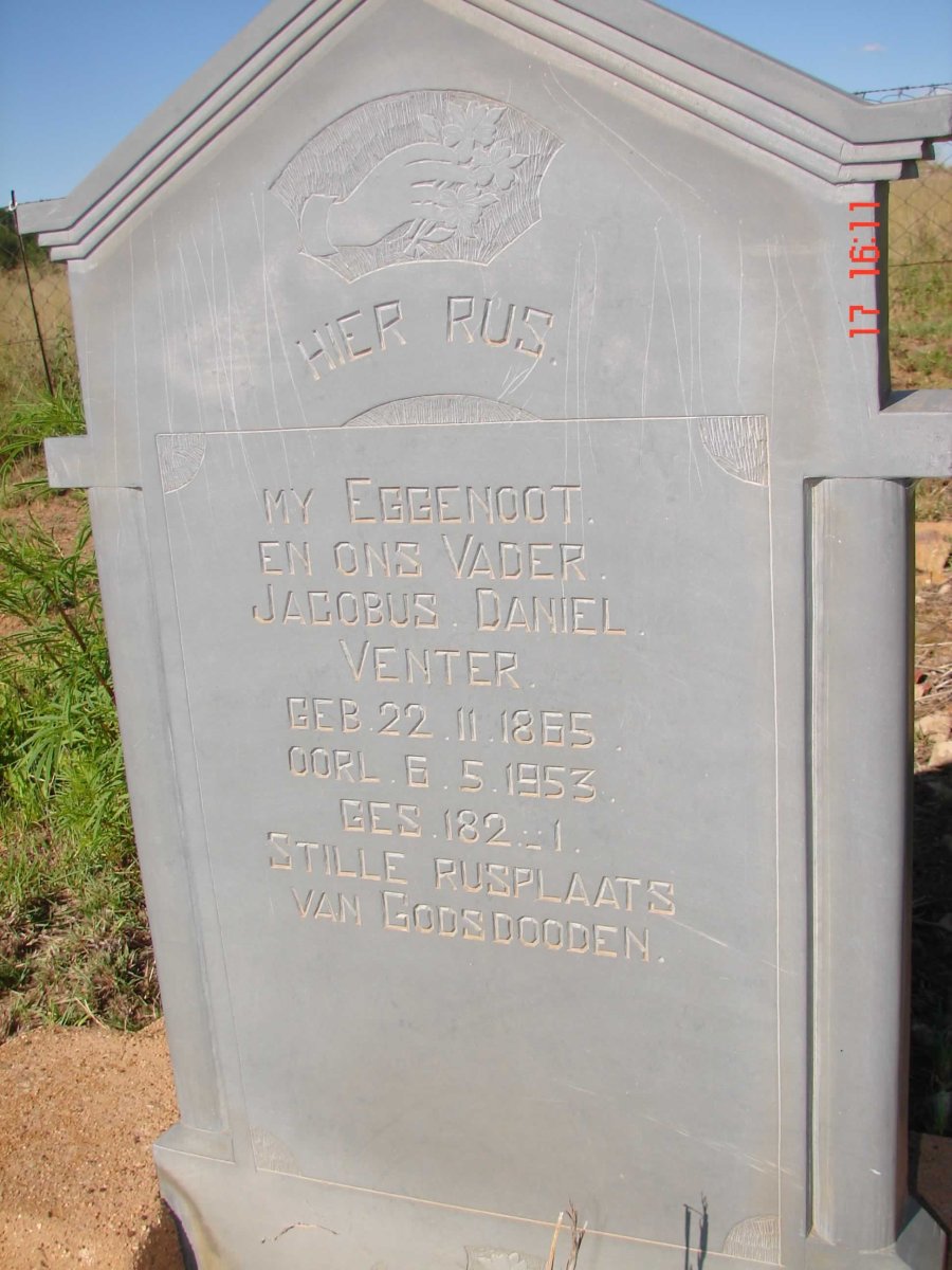 VENTER Jacobus Daniel 1865-1953