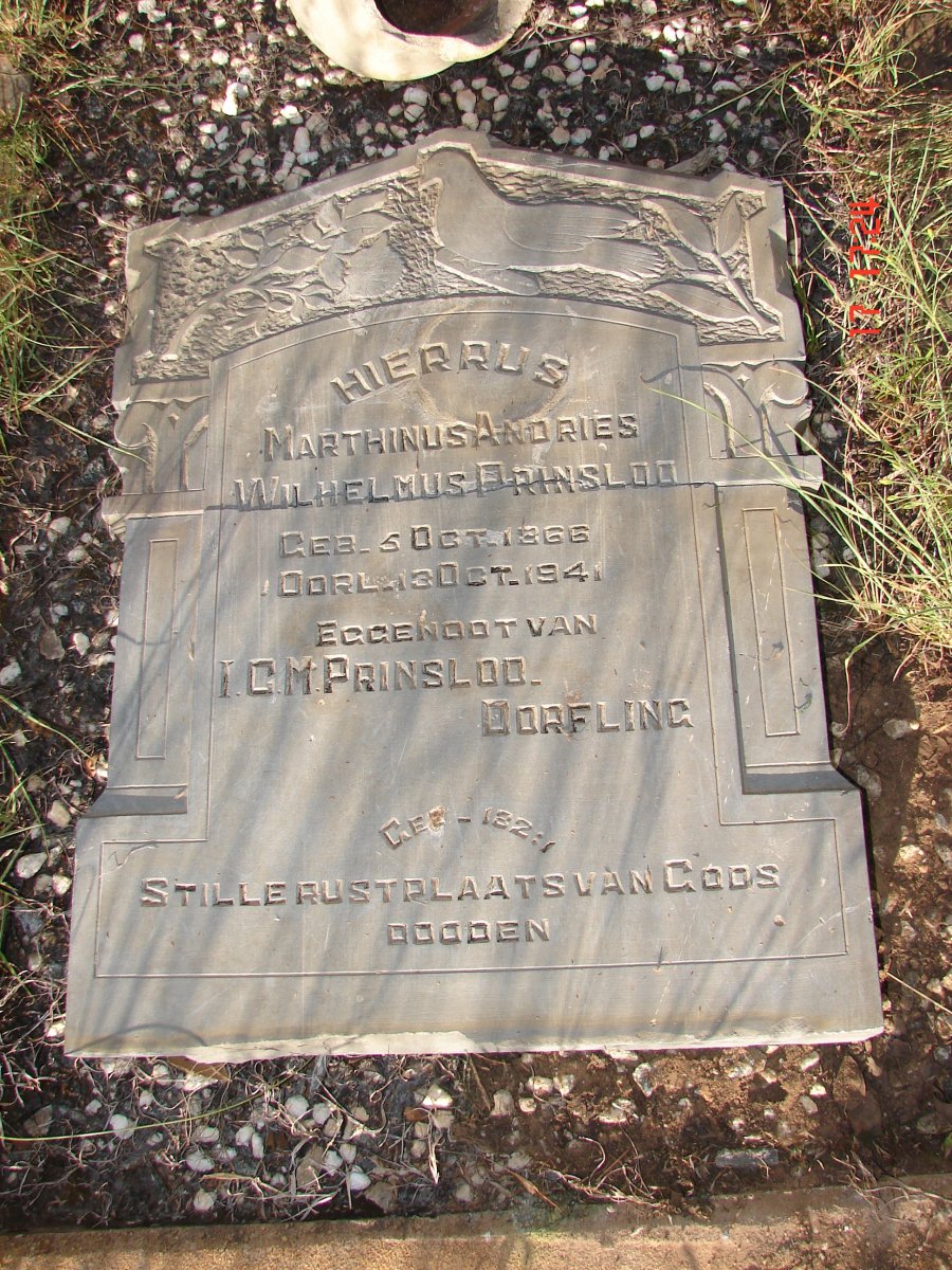 PRINSLOO Marthinus Andries Wilhelmus 1866-1941