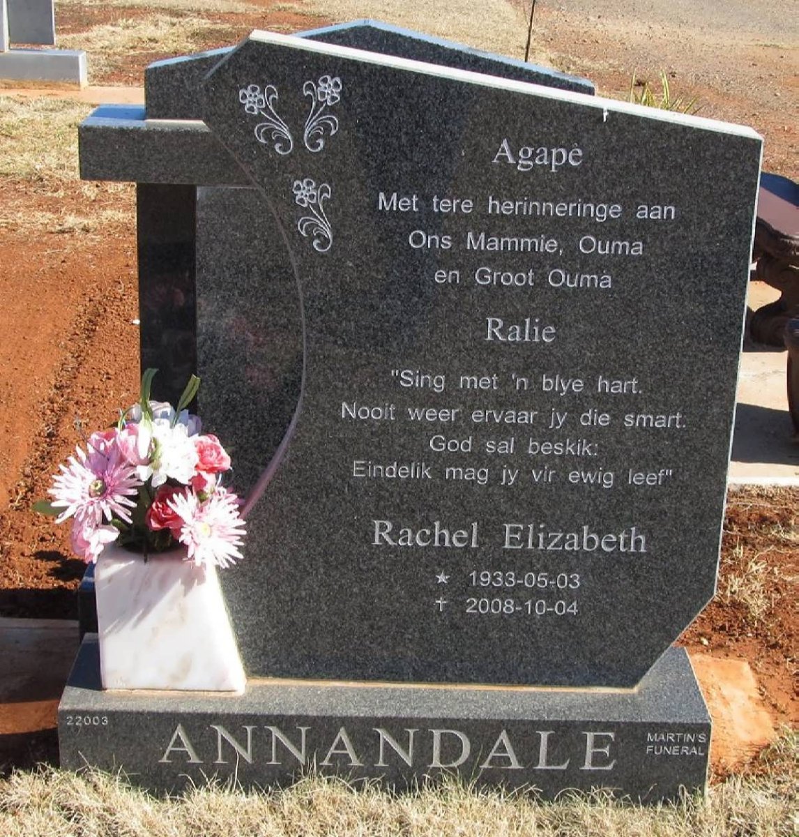 ANNANDALE Rachel Elizabeth 1933-2008
