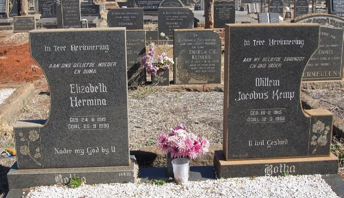 BOTHA Willem Jacobus Kemp 1915-1962 &amp; Elizabeth Hermina 1919-1990