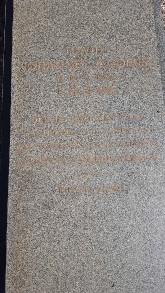 BARNARD David Johannes Jacobus 1922-1989