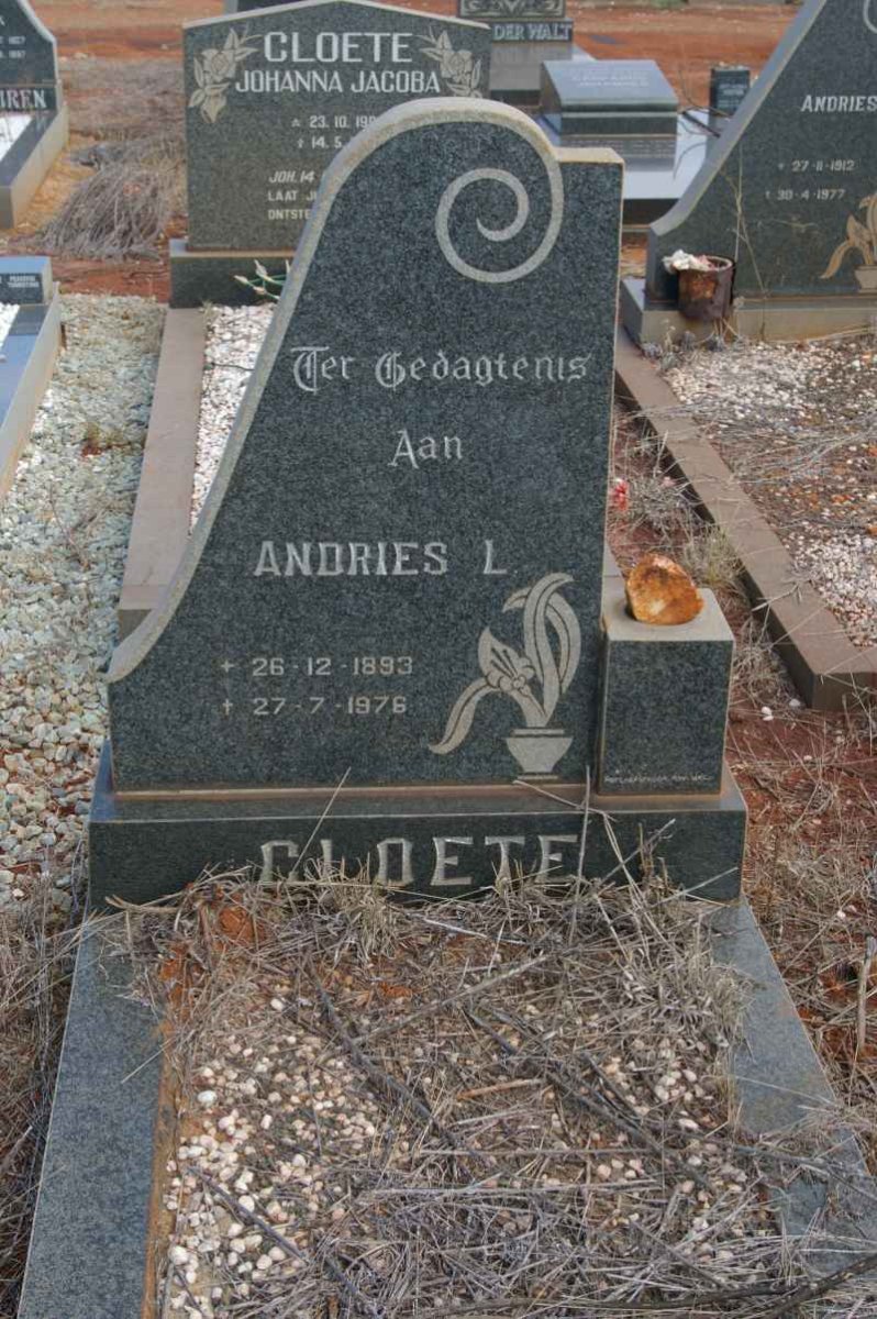 CLOETE Andries L. 1893-1976