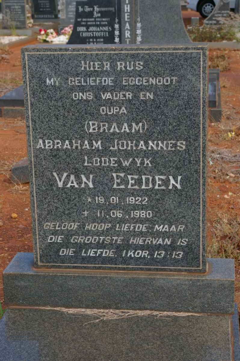 EEDEN Abraham Johannes Lodewyk, van 1922-1980