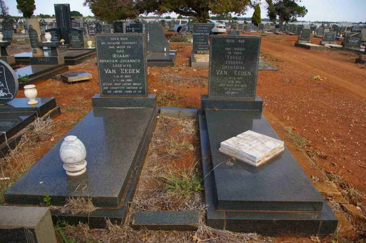 EEDEN Abraham Johannes Lodewyk, van 1922-1980 &amp; Johanna Catharina 1920-1983
