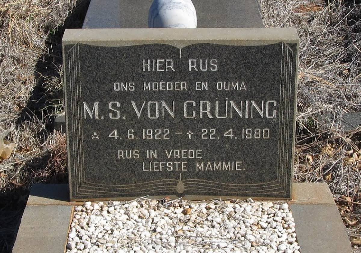 GRUNING M.S., von 1922-1980