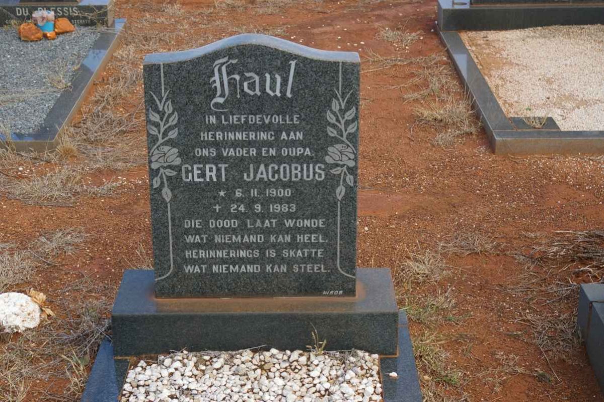 HAUL Gert Jacobus 1900-1983