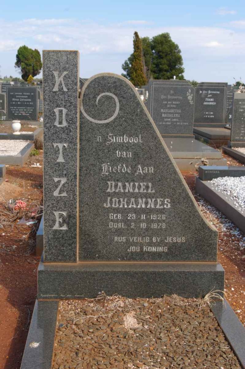 KOTZE Daniel Johannes 1926-1978