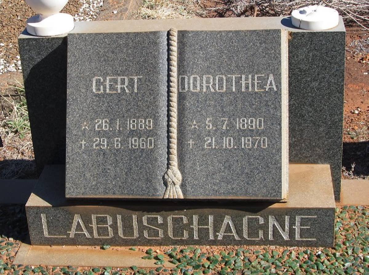 LABUSCHAGNE Gert 1889-1960 &amp; Dorothea 1890-1970