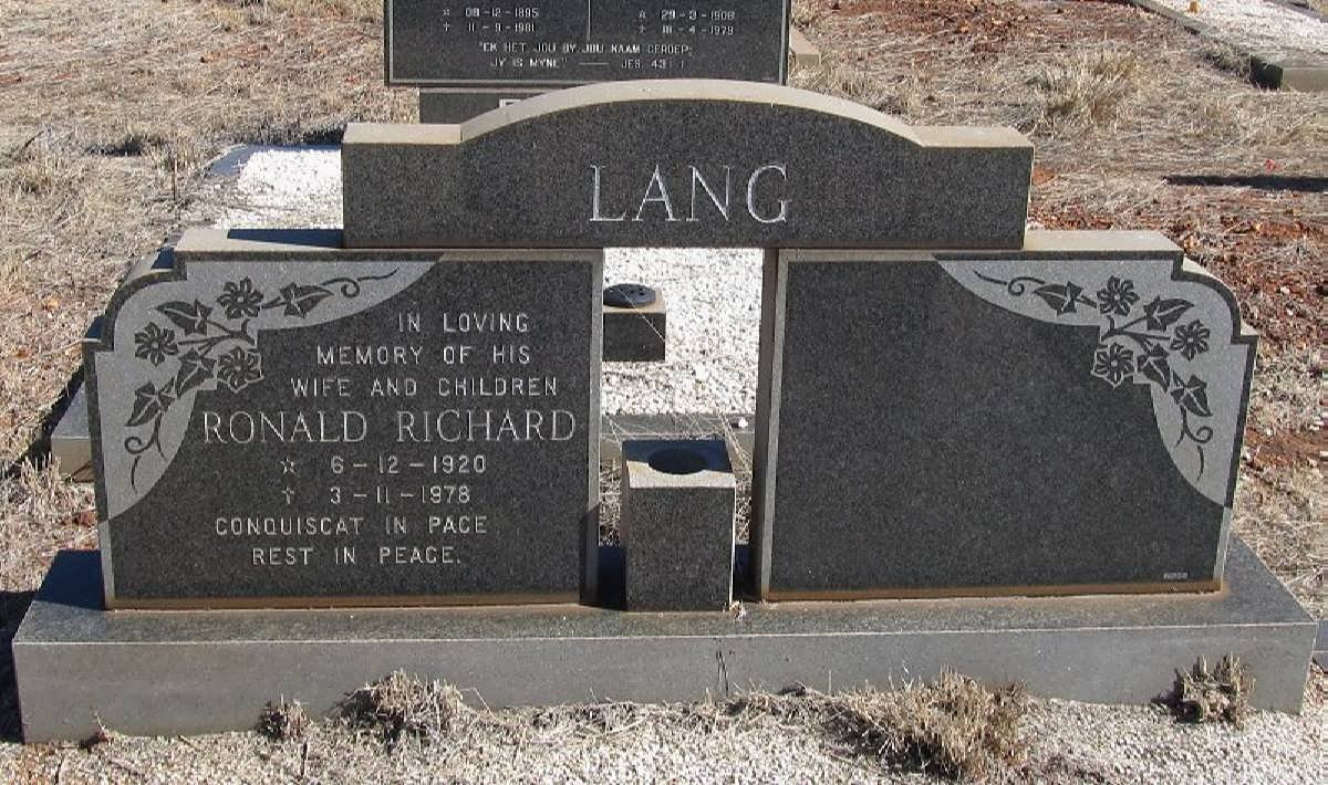 LANG Ronald Richard 1920-1978