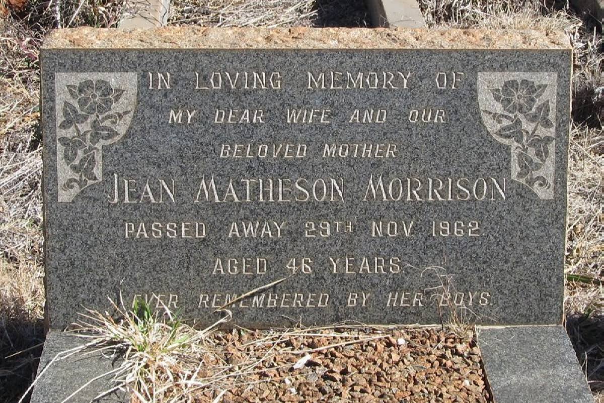 MORRISON Jean Matheson -1962
