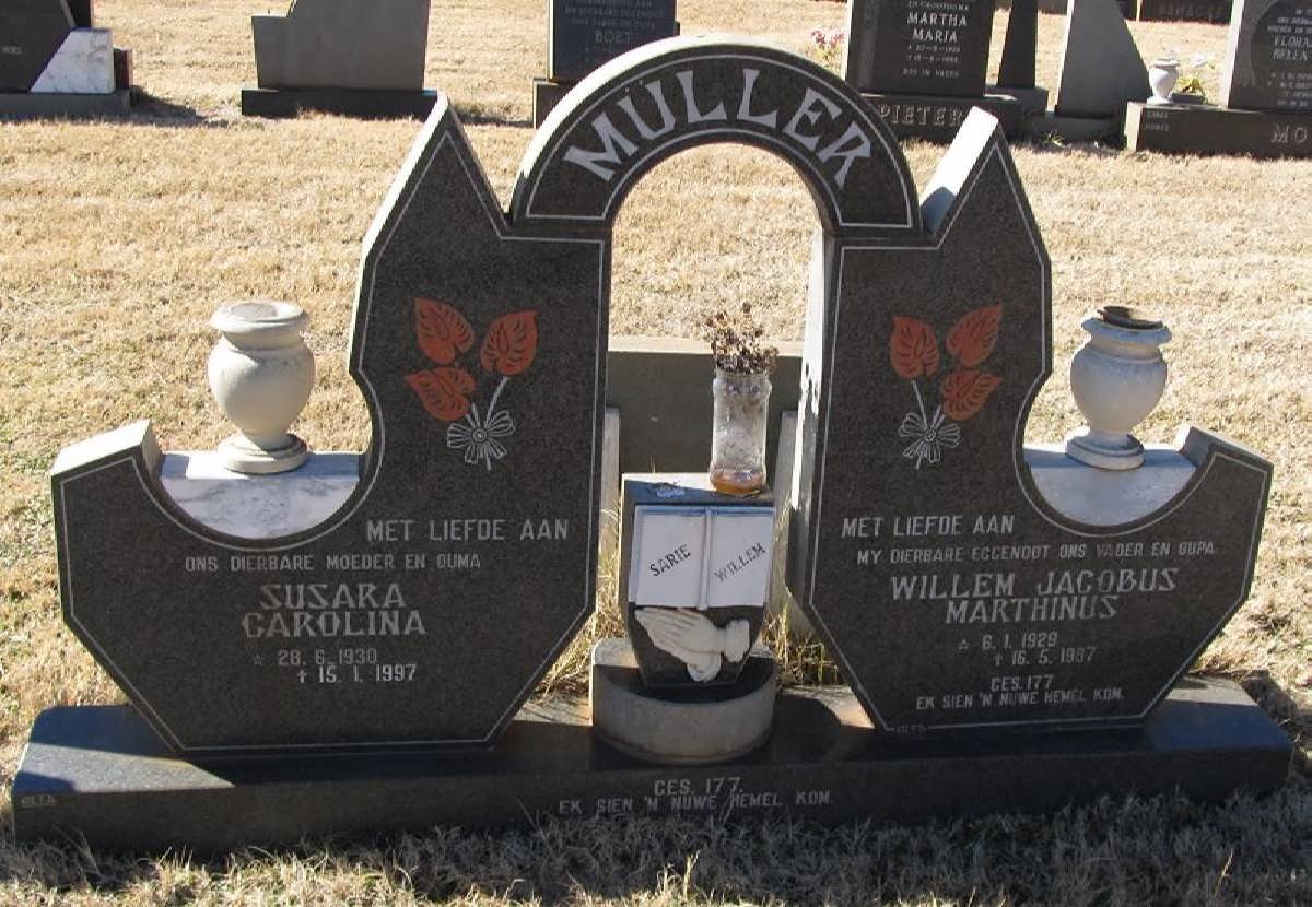 MULLER Willem Jacobus Marthinus 1929-1997 &amp; Susara Carolina 1930-1997