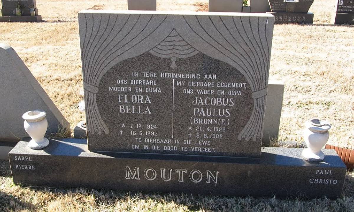 MOUTON Jacobus Paulus 1922-1988 &amp; Flora Bella 1924-1993