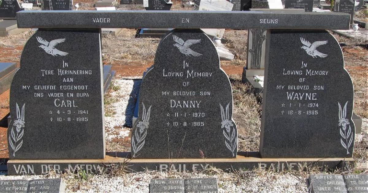 MERWE Carl, van der 1941-1985 :: BAILEY Danny 1970-1985 :: BAILEY Wayne 1974-1985