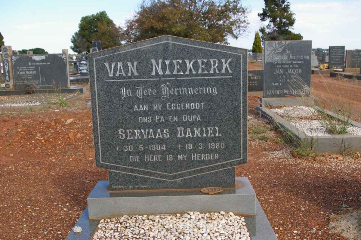 NIEKERK Servaas Daniel, van 1904-1980